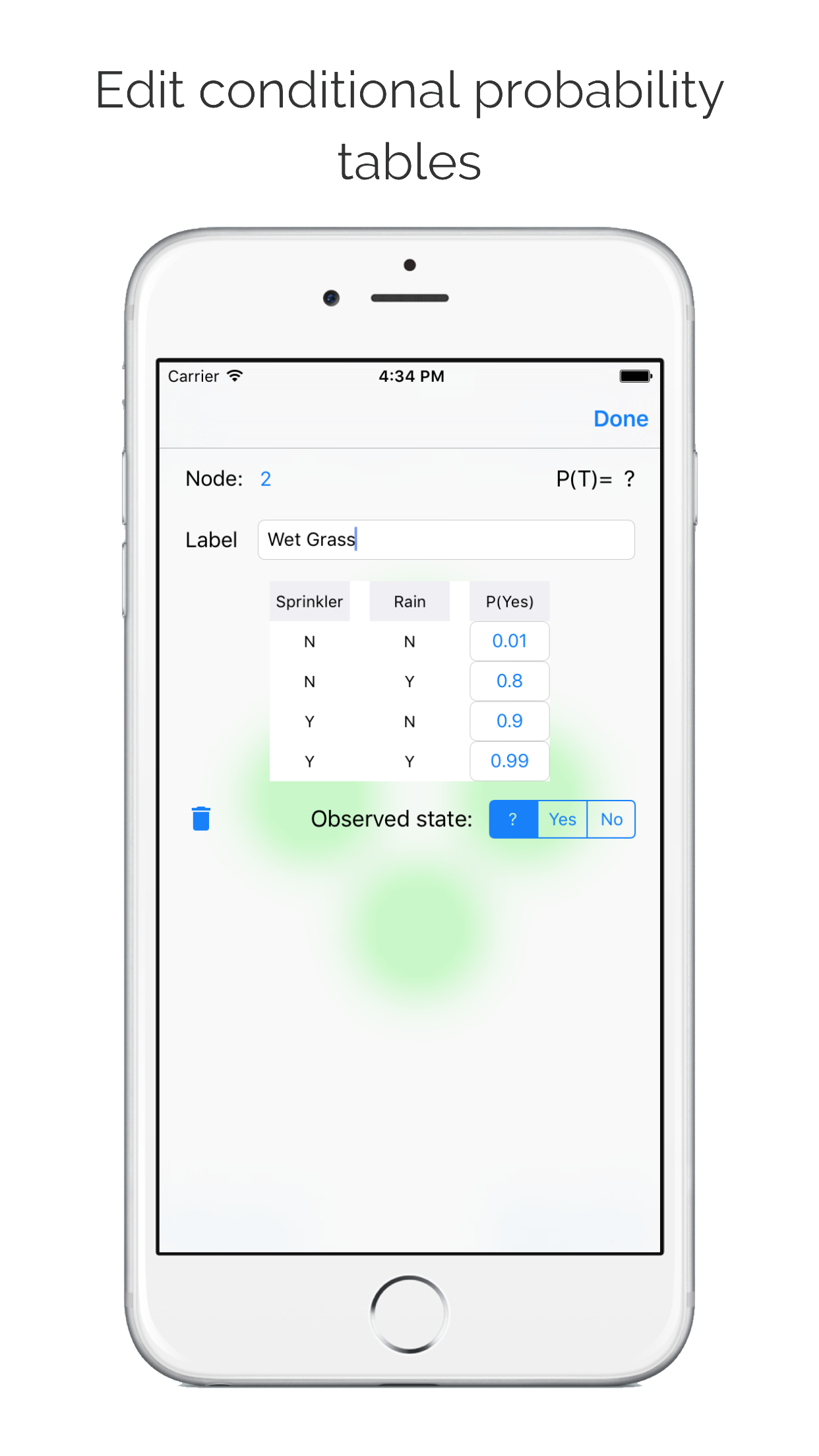 Edit Conditional Probability Tables